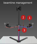 Rock Solid Triple Monitor Stand Built Like A Tank Heavy Duty Full Motion Adjustable Arms with cable management.