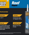 Roof Sealant RR808 For All Weather Leaks And Ice Damage, 10.3 oz cartridge with waterproof bond and coverage details on label