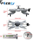Pro Shop Grade Wheel Alignment Tool Kit With Magnetic Camber Gauge And Universal Adapter Plate Compatible With 11 To 25 Inch Rims, metallic design, showing dimensions and features.