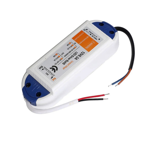 LED Driver 6.3A 72W Power Supply Transformer 90 240V AC To 12V DC For LED Strips Bulbs Computer Projects Industrial Outdoor Lighting Applications Pro Grade High Power Reliable Converter For Home Garage Workshop, white plastic casing with wires