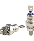 Two Pack High Performance 25HFR120 And 25HF120 Diode Kits shown from the side, featuring robust metal construction and screw terminals.