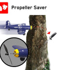 Three Pack F4U RC Plane Propellers With Prop Savers and Adapters For T28 And P51 Style RC Aircraft shown with impact protection feature
