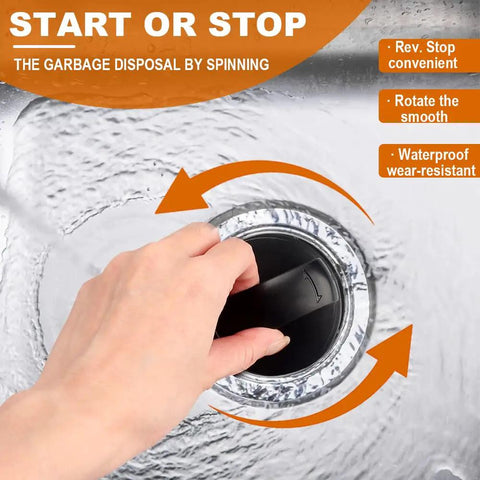Hand using Magnetic Stopper For Garbage Disposal Cover Control Systems Keeps Your Disposer On And Off No Sweat in sink