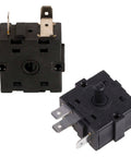 Black Hot Electric Room Heater Rotary Switch Selector 250V 16A 3 pin 2 gear 5 pin 3 gear options with visible connectors