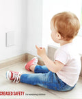 Child near screwless blank wall plate for 1 gang outlet cover, kid safe blank device cover, 4.68x2.93 in, polycarbonate, white