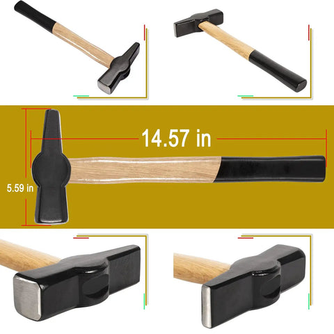 Close-up of cross peen hammer from 15 Inch Wolf Jaw Tongs And Hammer Tool Set For Bladesmiths And Forge Fans, heavy duty steel