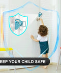 Child near door with Portable Door Lock For Hotel And Apartment Security Heavy Duty Aluminum And Stainless Steel Travel Latch