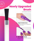 Neon Gel Nail Polish Set With 6 Bold Neon Colors Tropical Mood HEMA Free Soak Off UV LED Rainbow Bright Summer Manicure 15ML Each Hot Pink Orange Yellow Green Blue Purple Perfect For Bold Holiday Nails, showing upgraded brush for precision.