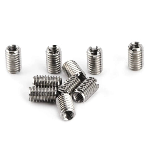 Slick Helical Screw Thread Repair Inserts Kit Packed With 10 Heavy Duty Coil Sleeves Matching M6 Outer Threads And M4 Internal Fits For Auto Repairs Quick Fixes And Diy Metal Restoration
