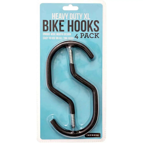 4 Pack Garage Ceiling Bike Hooks Heavy Duty 100 Lbs Capacity Galvanized Steel in retail packaging