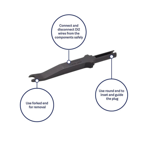 TL-EW02 Di2 E-Tube Plug Tool For E-Tube Wires Only, Pro Grade Di2 Cable Plug Disconnector, Black, with usage diagrams