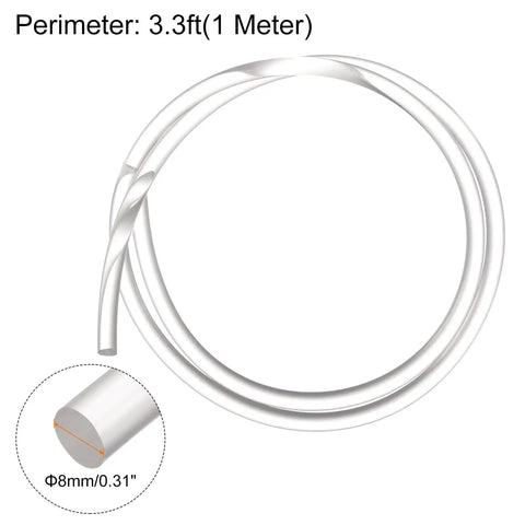 8mm Polyurethane Round Transmission Belt 1 Meter Length Smooth Translucent Urethane Belt For Drive System High Tension