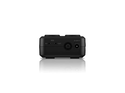 Rear view of iRig Pro Duo IO USB Audio Interface Dual Channel 24 Bit with MIDI In Out ports for iPhone iPad Android Mac PC