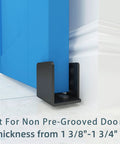 Matte Black Floor Guide For Wall Mount Sliding Barn Door Hardware Set Of 2, Fits Non Grooved Doors From 1.375 To 1.75 Inches Thick