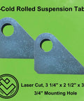 Two Pack Heavy Duty Suspension Mount Tabs In Three Eighths Inch Cold Rolled Steel With Three Quarter Inch Hole