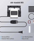 Air Assist Kit for laser cutter with Creality unit, pump, tubing, nozzle, seals and mounting hardware