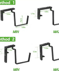 Metal brackets for sturdy railing planter boxes, adjustable size, ideal for balconies, patios, and windowsills.