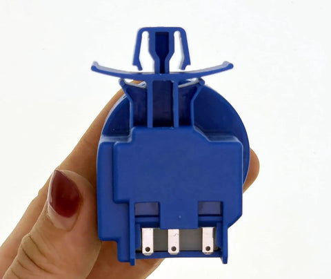 Close-up of Washer Pressure Sensor DC96-01703G Replacement for Samsung Washers Water Level Switch, blue component, OEM part AP5623035.