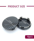 Liven Up Your Ride With These Snap In Wheel Center Caps Solid 4 Pack ABS Hub Covers size 2.36 inch carbon fiber black finish.
