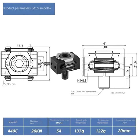 M10 smooth product parameters for Heavy Duty M6 M8 M10 M12 Ok Vise Precision Clamping Tool With Tooth Surface For CNC Multi Station Batch Processing Made From Tough 440C Steel That Handles Any Job Like A Boss.