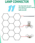 DIY Hexagon LED Garage Light Kit For Workshop And Gym Detail Shop with 11-grid layout and lamp connector parts