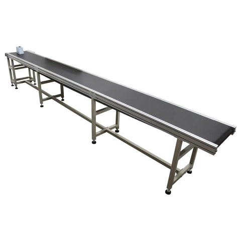 Heavy Duty Electric PVC Belt Conveyor With Adjustable Speed Desktop Transport Machine Aluminum Alloy Frame Industrial Grade 177 Inch Long By 11.8 Inch Wide 250W 110V Black Workhorse For Easy Setup