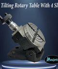 Tilting Rotary Table 3 Inch For Milling Machines With Dual Axis 0 To 90 Degrees And 4 Slot Base displayed on a pedestal.