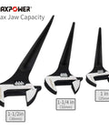 3-Piece Spud Wrench Set With Kitbag, 10 Inch 12 Inch 16 Inch Adjustable Wrenches, Dual SAE And Metric Scales, Cr-V steel