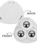 Small Swivel Caster Set With Adhesive Mounting And Triple Ball Bearings For A Smooth As Butter Roll On Furniture And Appliances, showing front and back view of a caster.