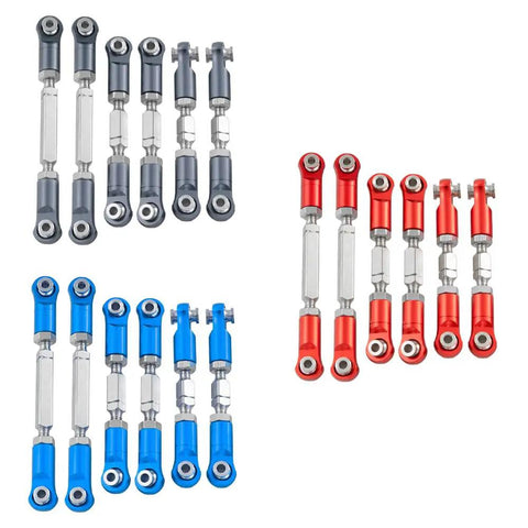 Arrma One Eighth Mojave Four By Four Aluminum Adjustable Turnbuckles Linkage Set And Tie Rods Upgrade Kit For BLX RC Car Red
