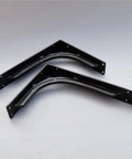 Heavy-Duty Wall Mount Shelf Brackets, Solid Steel Triangle Supports For Floating Shelves, matte black finish, two brackets shown.
