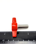 Badass 3/8 X 1 T Bolts With Butterfly Clamping Knobs Solid 304 Stainless Steel Thumb Screws shown with a red clamping knob.