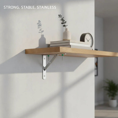 Heavy Duty Stainless Steel Triangular Shelf Bracket Wall Mount For Floating Shelves In Kitchen And Living Room Built To Last