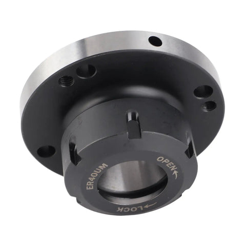 Close-up of 40 Collet 100mm Lathe Chuck Accessory for Milling Machines Heavy Duty Replacement Part in 40CR Steel with 16 Degree Concentricity Backplate
