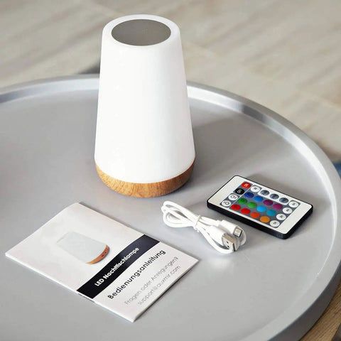 Touch Lamp With 5 Level Dimmable Warm White Light And 13 Color Changing RGB Multicolor Nightstand Light, remote and manual