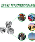 20 Pack Nylon Insert Lock Nuts 1/4-20 Stainless Steel Nylock Hex Nuts Inch SAE Coarse Thread Self-Locking in use scenarios