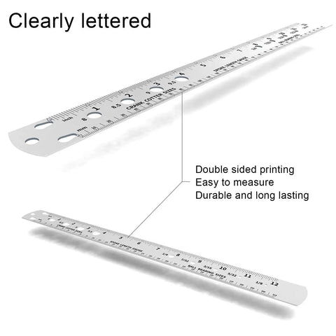 Top Shelf Stainless Steel Bike Spoke Length Gauge And Nipple Size Ruler For Cotter Pins And Bearings Dead On 360Mm Double Sided Measuring Tool with clear markings.