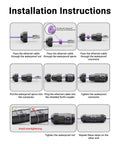 Installation instructions for IP68 Waterproof RJ45 Coupler For Outdoor Cams And IP Gear Shielded Ethernet Connector.