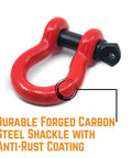Heavy Duty D Ring Shackles 58000 Lbs Capacity Tow Shackle With Seven Eighth Inch Pin And Washers For Off Road Recovery Red 2 Pack