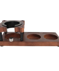 Level Up Your Daily Grind With This Premium Solid Wood Coffee Tamper Station Universal 58mm Portafilter Holder, walnut wood, multi compartment.