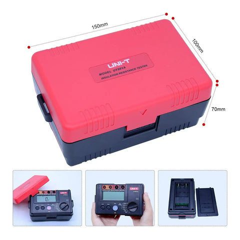 Go-To Insulation Megohmmeter Tester With Ground Resistance Meter UT501A in red and black case