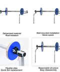 Heavy Duty Wall Mount Bubble Wrap Dispenser Features Solid Galvanized Steel Rack That Grips Large Cushioning Rolls Tight For Packing Stations And Shipping Jobs In Warehouse Settings.