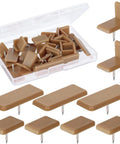 30 Piece Drawer Glide Repair Kit Featuring Tack In Runners And L Shape Stops Nail On Hardware For Dressers showing brown sliders and brackets.