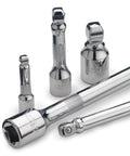 Nine Piece Grab And Go Wobble Extension Bar Set for Sockets With 16 Degree Convex Anvil, Chrome Vanadium Steel Construction