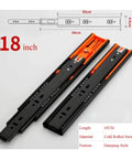 Two Piece Metal Buffer Drawer Slides Boasting Hella Smooth Soft Close Glide Mechanism With Bottom Mounted Concealed Track For Heavy Duty Cabinet Hardware That Seriously Steals The Show in 18 inch length.