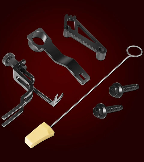 Ford Timing Belt Tools Set for 4.6L 5.4L and 6.8L 3V Engines including cam phaser holder, wedge, and crank tool displayed on red background