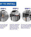 Installation steps for Two Pack Trailer Gate Pin And Spring Latch Kit For Utility And Carry On Trailers, Heavy Duty Gate Latch Repair Kit