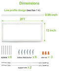 Dimensions and installation kit for Two Pack 1x2 Ft LED Flat Panel Light With 3CCT Selectable 3000K 4000K 5000K Dimmable