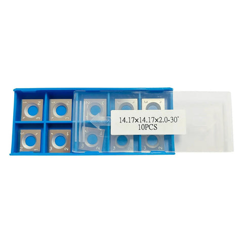 Premium Solid Tungsten Carbide Square Insert Blades For Spiral Jointer Head Heavy Duty Straight Cutter Blade in storage case