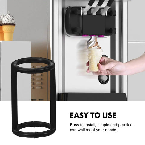 Replacement I Shaped Silicone Sealing Ring for Ice Cream Machine, black rubber gasket shown with soft serve maker in use